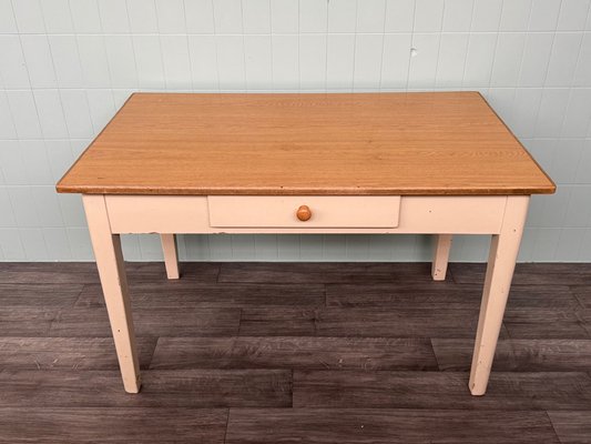 Vintage Italian Enamelled Fir Dining Table, 1950s-FOV-2041025