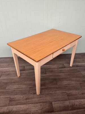 Vintage Italian Enamelled Fir Dining Table, 1950s-FOV-2041025