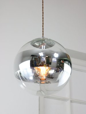 Vintage Italian Glass & Chrome Sphere Ceiling Lamp, 1990s-HGJ-1723258