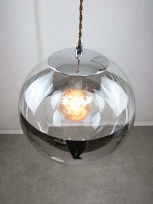 Vintage Italian Glass & Chrome Sphere Ceiling Lamp, 1990s-HGJ-1723258