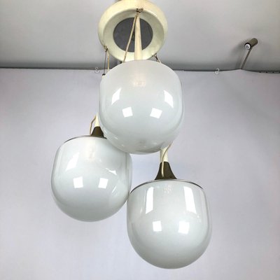 Vintage Italian Glass & Metal Ceiling Lamp from Esperia, 1970s-OT-885117