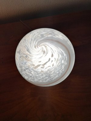 Vintage Italian Globe Bedside Light in Murano Glass with Swirl Pattern, 1970s-NKJ-1295676