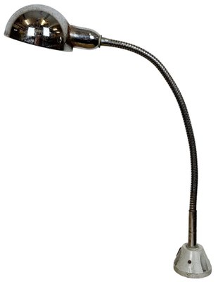 Vintage Italian Gooseneck Table Lamp in Chrome, 1960s-CGF-1720933