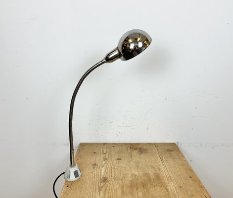 Vintage Italian Gooseneck Table Lamp in Chrome, 1960s-CGF-1720933