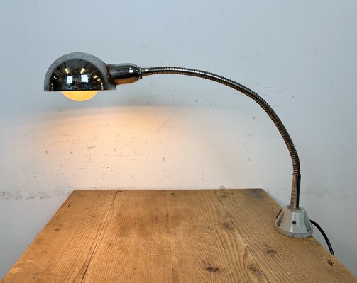 Vintage Italian Gooseneck Table Lamp in Chrome, 1960s-CGF-1720933