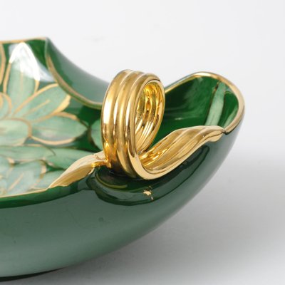 Vintage Italian Green Ceramic Bowl, 1950s-IXK-950019