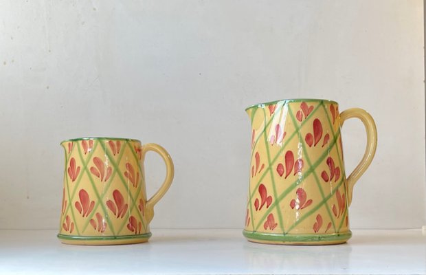 Vintage Italian Hand-Painted Pottery Jugs from Lamas, Set of 2-LCR-1300287