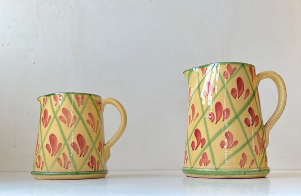 Vintage Italian Hand-Painted Pottery Jugs from Lamas, Set of 2-LCR-1300287