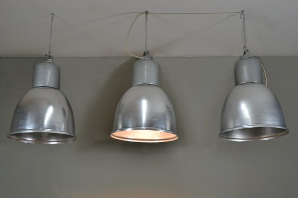 Vintage Italian Industrial Aluminum and Metal Lamp, 1970s-QZZ-1126362