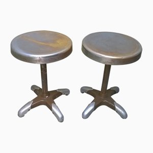 Vintage Italian Industrial Metal Stools, 1930s, Set of 2-EI-483777