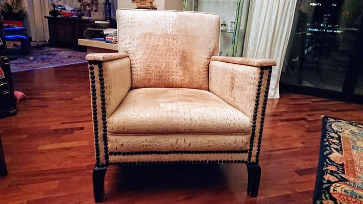 Vintage Italian Leather Armchair, 1930s-NA-604659