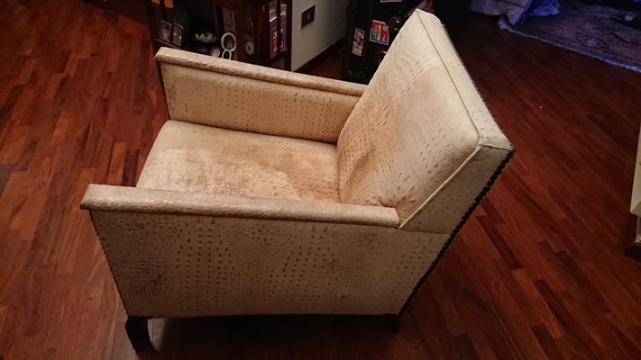 Vintage Italian Leather Armchair, 1930s-NA-604659