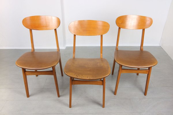 Vintage Italian Leatherette Dining Chairs, Set of 3-HGJ-1251280