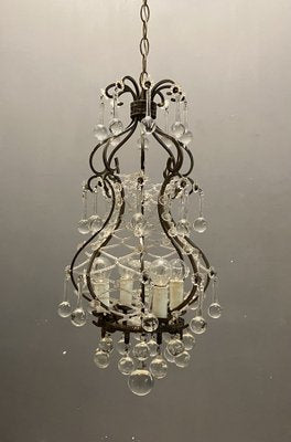 Vintage Italian Light Pendant with Murano Glass Drops-JJC-1289072