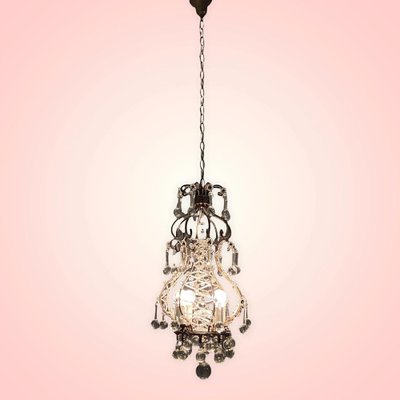 Vintage Italian Light Pendant with Murano Glass Drops-JJC-1289072