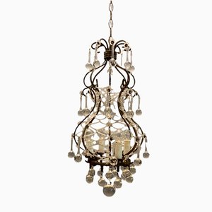 Vintage Italian Light Pendant with Murano Glass Drops-JJC-1289072