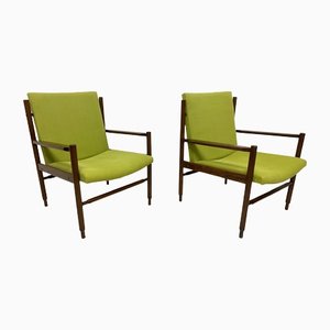 Vintage Italian Lime Cherry & Cotton Armchairs, 1970s, Set of 2-WIM-1279468