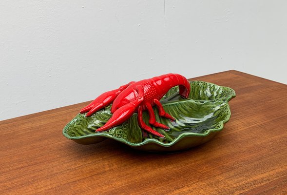 Vintage Italian Lobster Pottery Bowl Sculpture-UAH-951405