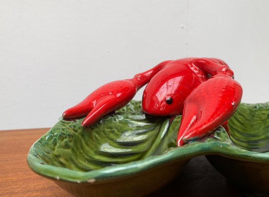 Vintage Italian Lobster Pottery Bowl Sculpture-UAH-951405