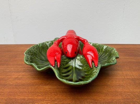 Vintage Italian Lobster Pottery Bowl Sculpture-UAH-951405