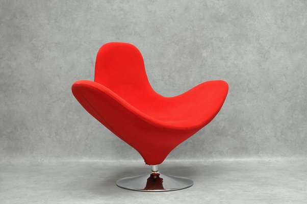 Vintage Italian Lounge Chair in Red Fabric-HDZ-1754218