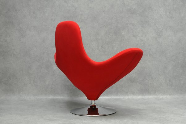 Vintage Italian Lounge Chair in Red Fabric-HDZ-1754218