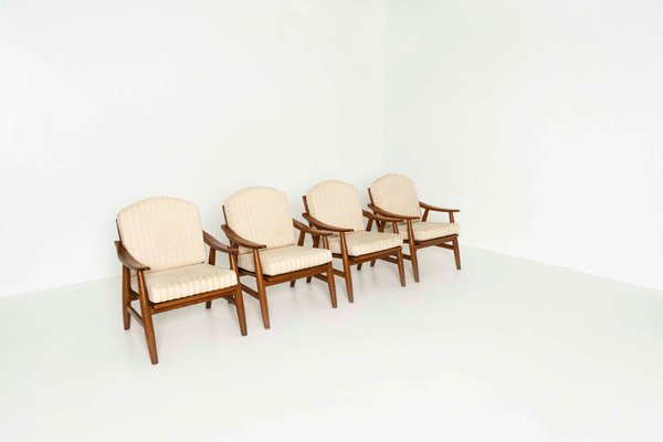 Vintage Italian Lounge Chairs, 1970s, Set of 4-UQV-1322949