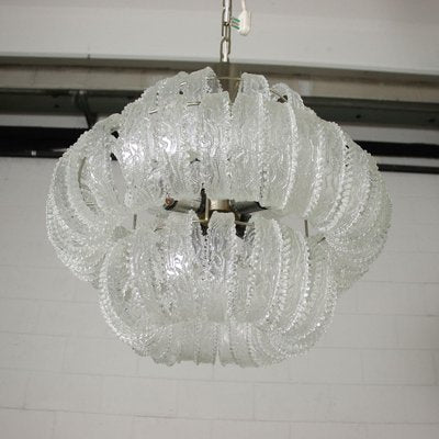 Vintage Italian Metal & Glass Ceiling Lamp-VMM-1029976