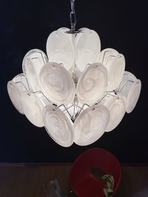 Vintage Italian Murano Chandelier with 36 White Disks, 1979-FHZ-974579