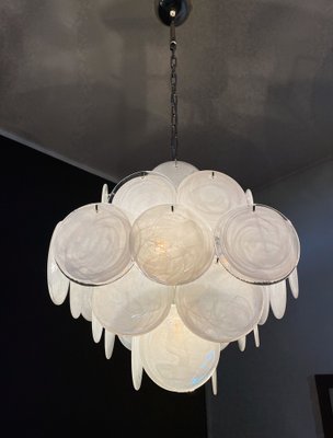 Vintage Italian Murano Chandelier with 36 White Disks, 1979-FHZ-974579