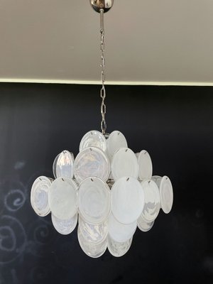 Vintage Italian Murano Chandelier with 36 White Disks, 1979-FHZ-974579