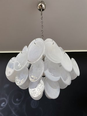 Vintage Italian Murano Chandelier with 36 White Disks, 1979-FHZ-974579