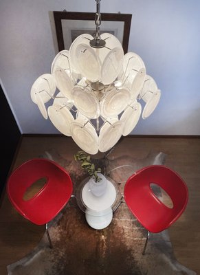 Vintage Italian Murano Chandelier with 36 White Disks, 1979-FHZ-974579