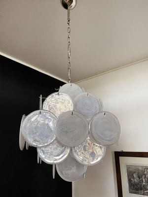 Vintage Italian Murano Chandelier with 36 White Disks, 1979-FHZ-974579