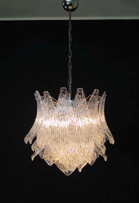 Vintage Italian Murano Glass Ceiling Lamp with 38 Transparent Glasses, 1987-FHZ-666975