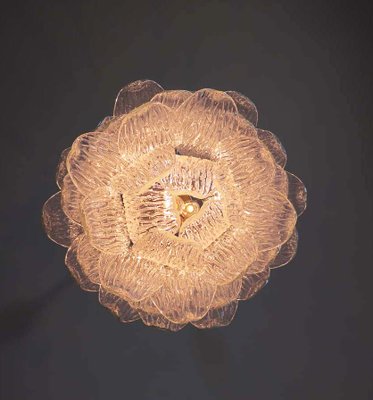 Vintage Italian Murano Glass Ceiling Lamp with 38 Transparent Glasses, 1987-FHZ-666975