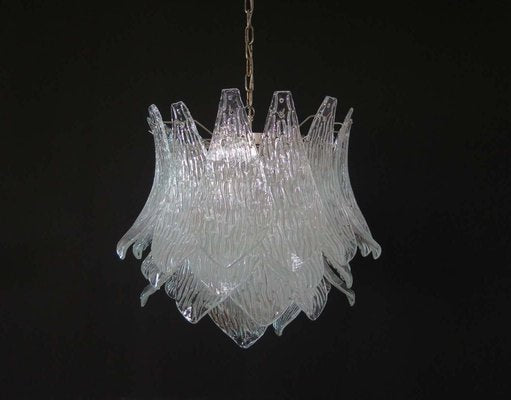 Vintage Italian Murano Glass Ceiling Lamp with 38 Transparent Glasses, 1987-FHZ-666975