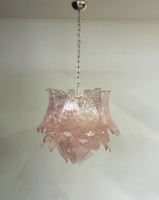 Vintage Italian Murano Glass Chandelier with 38 Pink Glasses-FHZ-953409