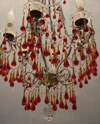 Vintage Italian Murano Glass Crystal Macaroni Beaded Chandelier, 1950s-JJC-1431944