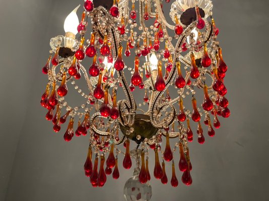 Vintage Italian Murano Glass Crystal Macaroni Beaded Chandelier, 1950s-JJC-1431944