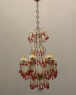 Vintage Italian Murano Glass Crystal Macaroni Beaded Chandelier, 1950s-JJC-1431944