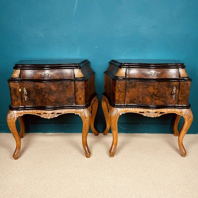 Vintage Italian Nightstand in Wood, 1950s, Set of 2-WQC-1256158