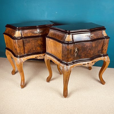 Vintage Italian Nightstand in Wood, 1950s, Set of 2-WQC-1256158