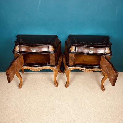 Vintage Italian Nightstand in Wood, 1950s, Set of 2-WQC-1256158