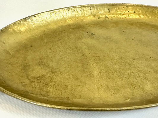 Vintage Italian Oval Brass Tray, 1960s-ZCY-2041388