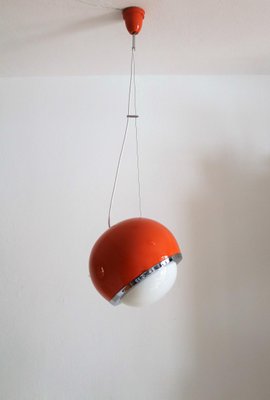 Vintage Italian Pendant Lamp in Glass and Aluminium, 1960s-VNE-966012