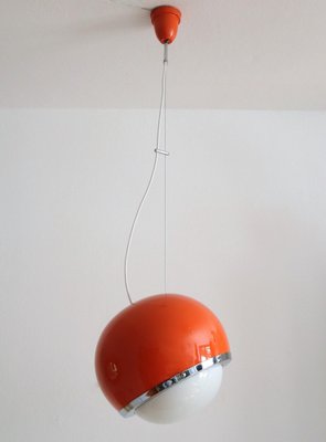 Vintage Italian Pendant Lamp in Glass and Aluminium, 1960s-VNE-966012