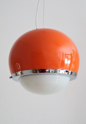 Vintage Italian Pendant Lamp in Glass and Aluminium, 1960s-VNE-966012