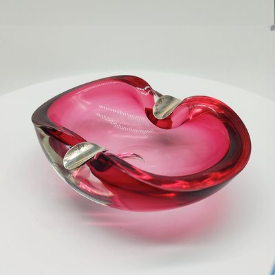 Vintage Italian Pink Ashtray in Submerged Murano Glass, 1960s-YHS-2028330