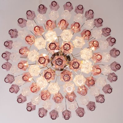 Vintage Italian Pink Murano Glass Chandelier-MPO-1361807